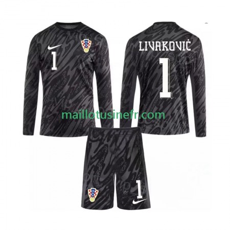 Maillot de Foot Croatie DOMINIK LIVAKOVIC 1 Gardien Troisième 2024 Manches Longues - Enfant Maillot de Foot Croatie DOMINIK LIVAKOVIC 1 Gardien Troisième 2024 Manches Longues - Enfant